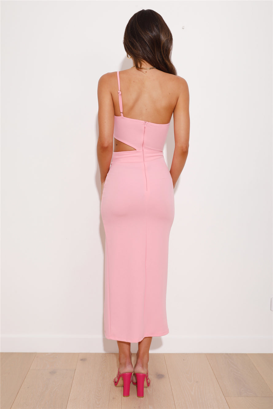 Chic Town Midi Dress Pink