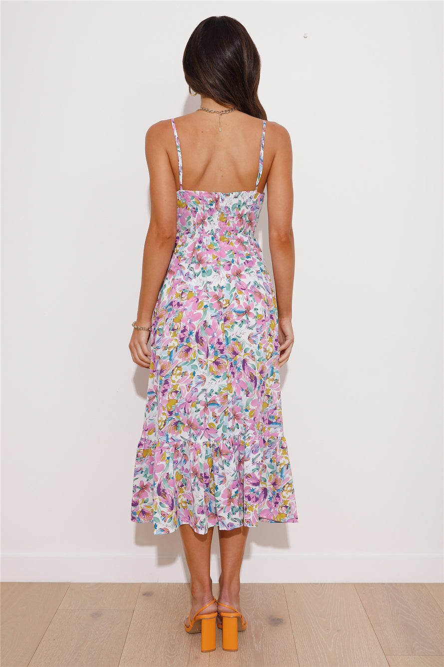 Blooming Scent Midi Dress White