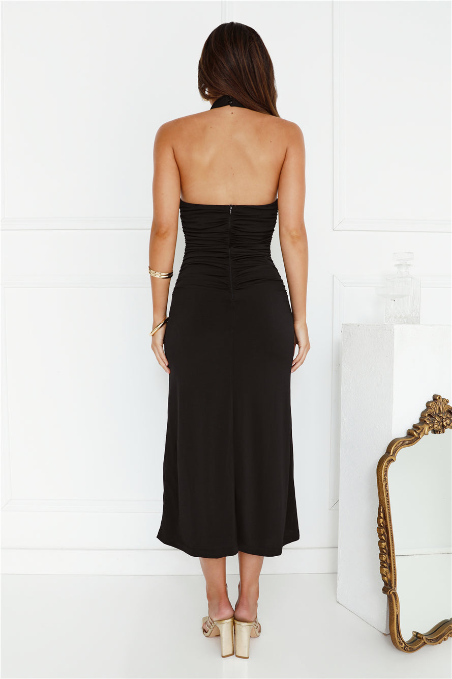 Original Fashionista High Neck Maxi Dress Black