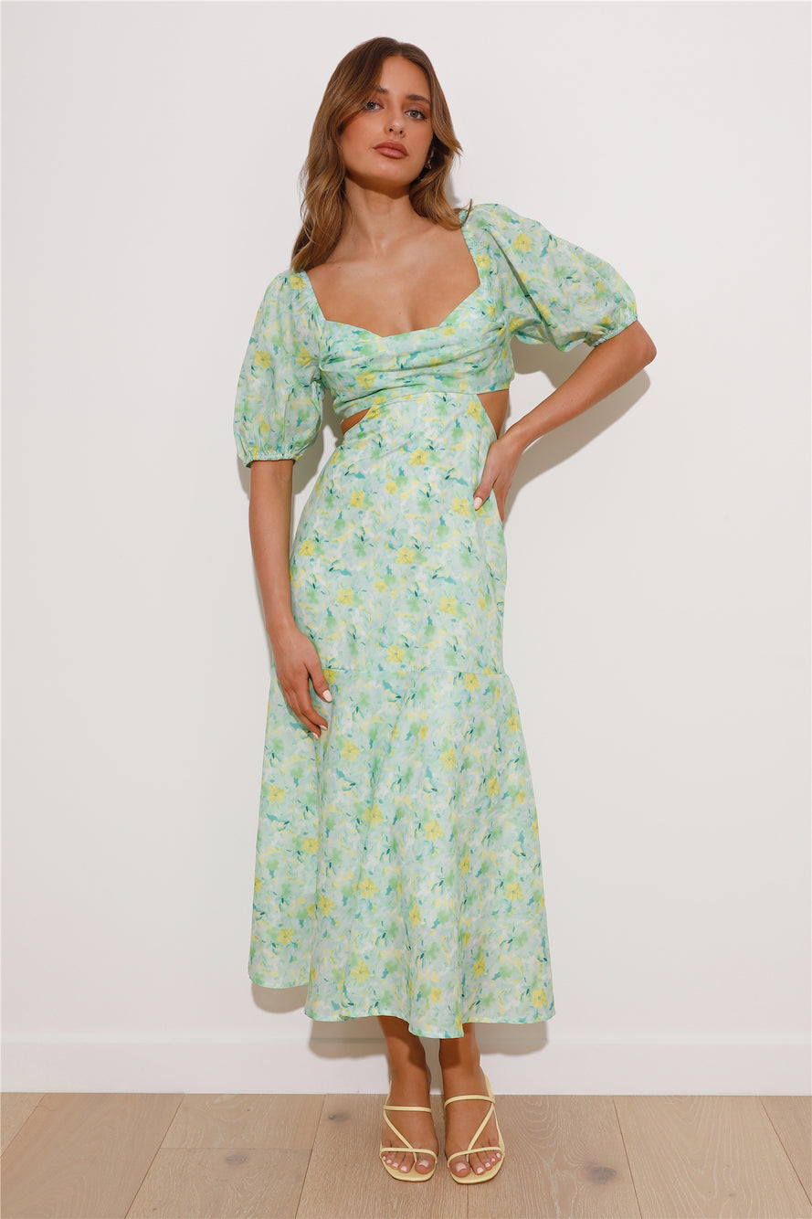Brunch Day Midi Dress Green