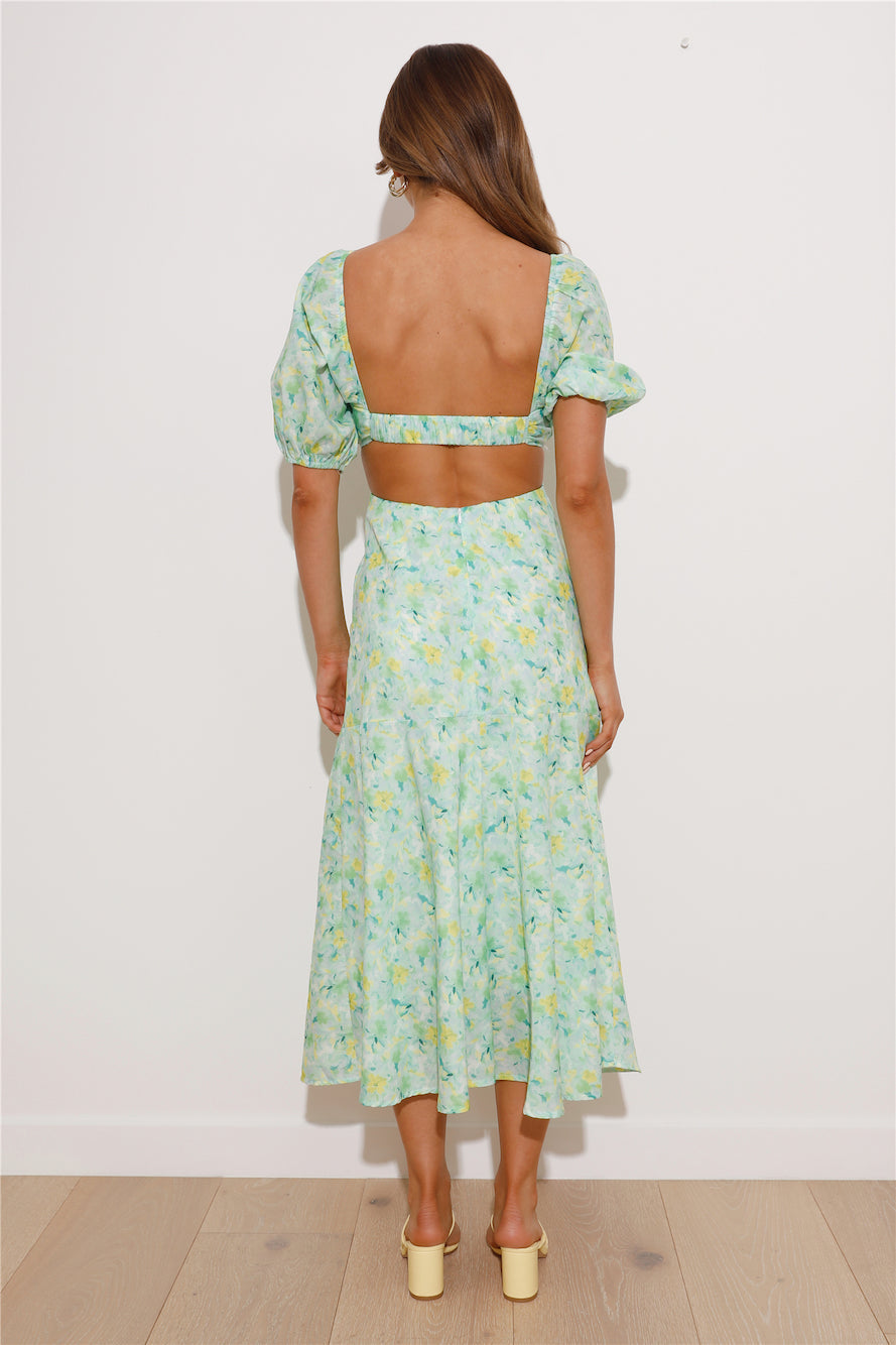 Brunch Day Midi Dress Green