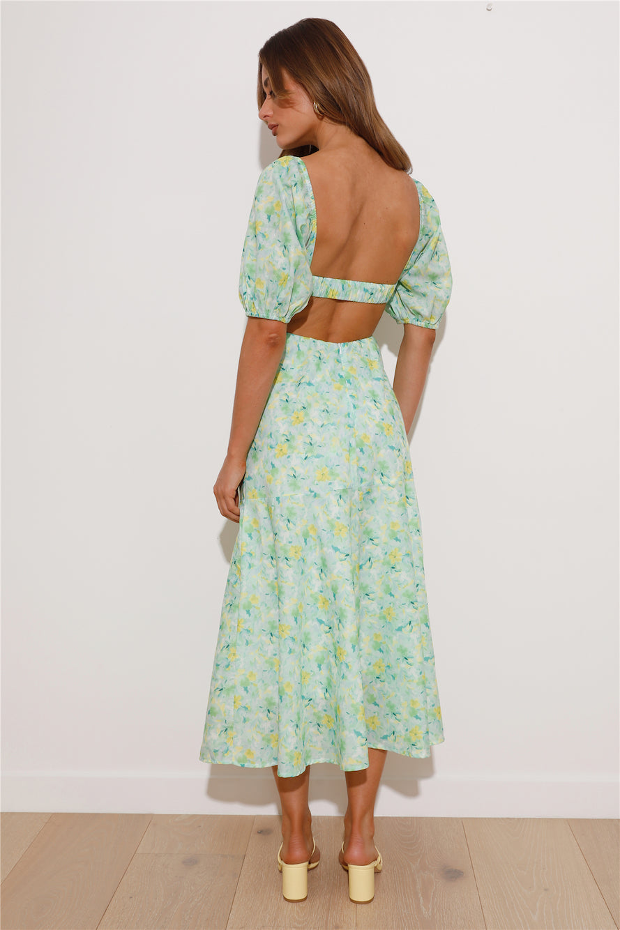 Brunch Day Midi Dress Green