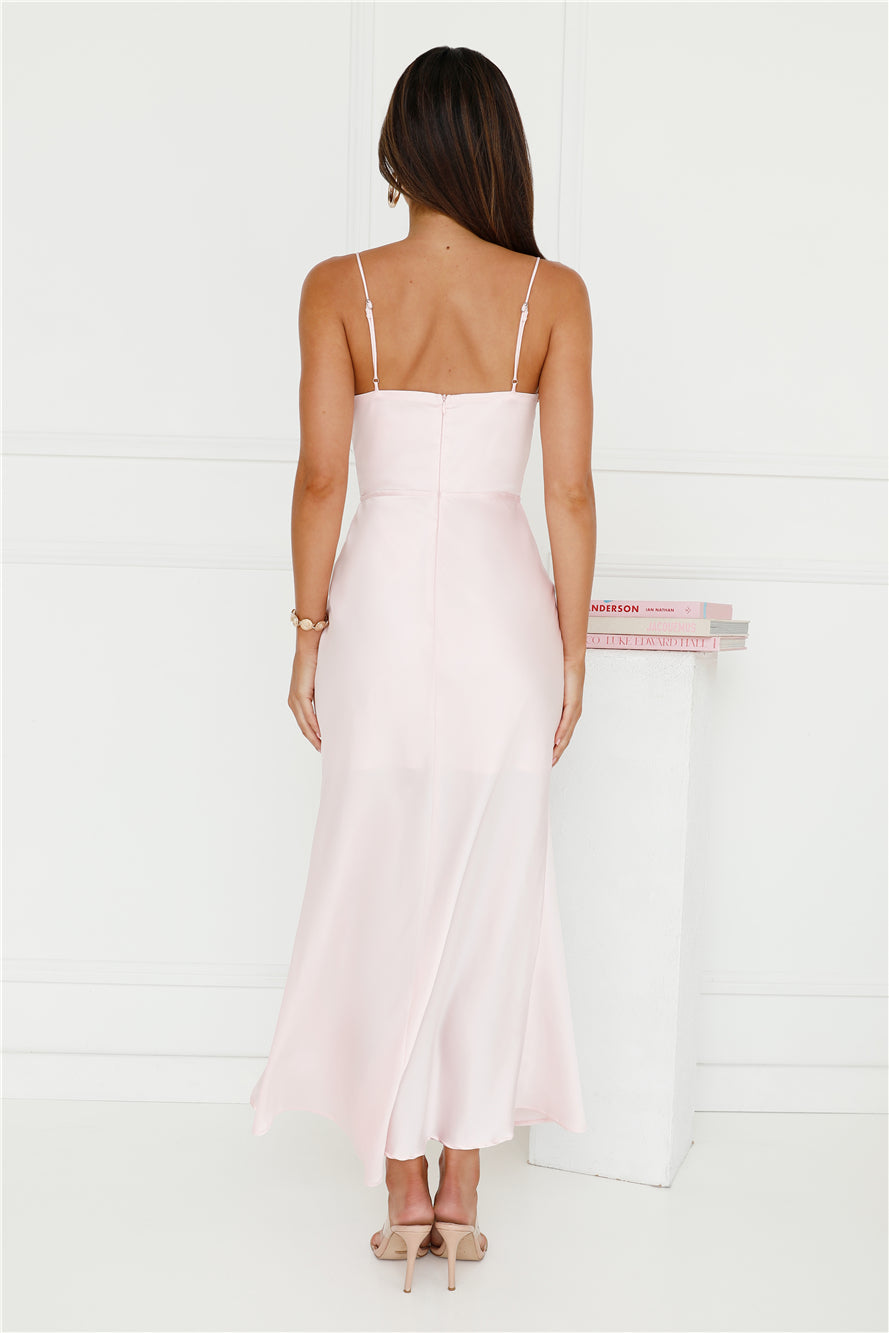 Daisy Friendship Satin Maxi Dress Pink