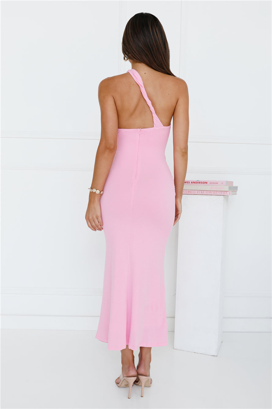 Kiki One Shoulder Maxi Dress Pink