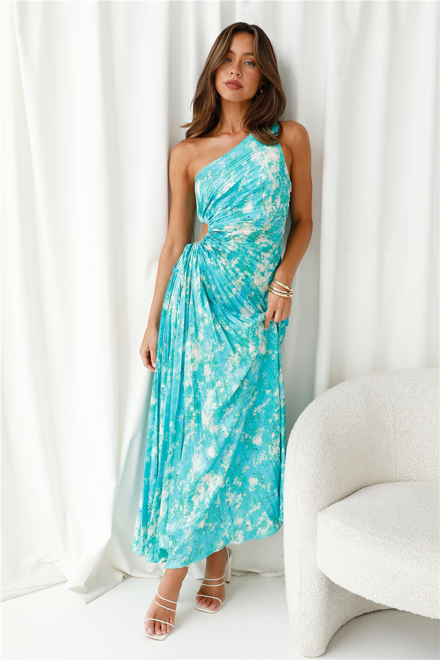 Girls Know One Shoulder Maxi Dress Green