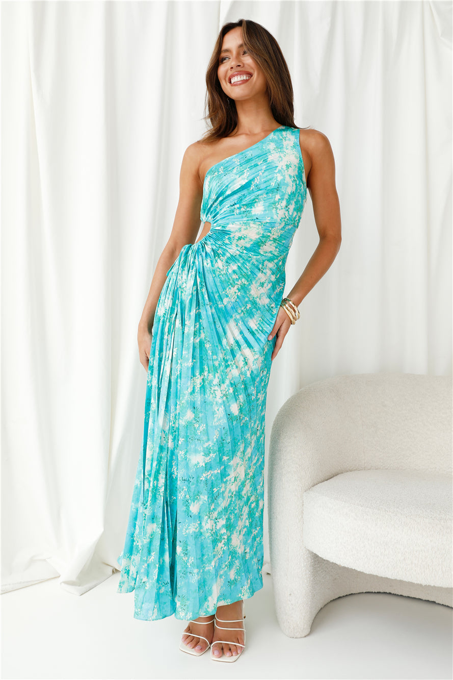 Girls Know One Shoulder Maxi Dress Green