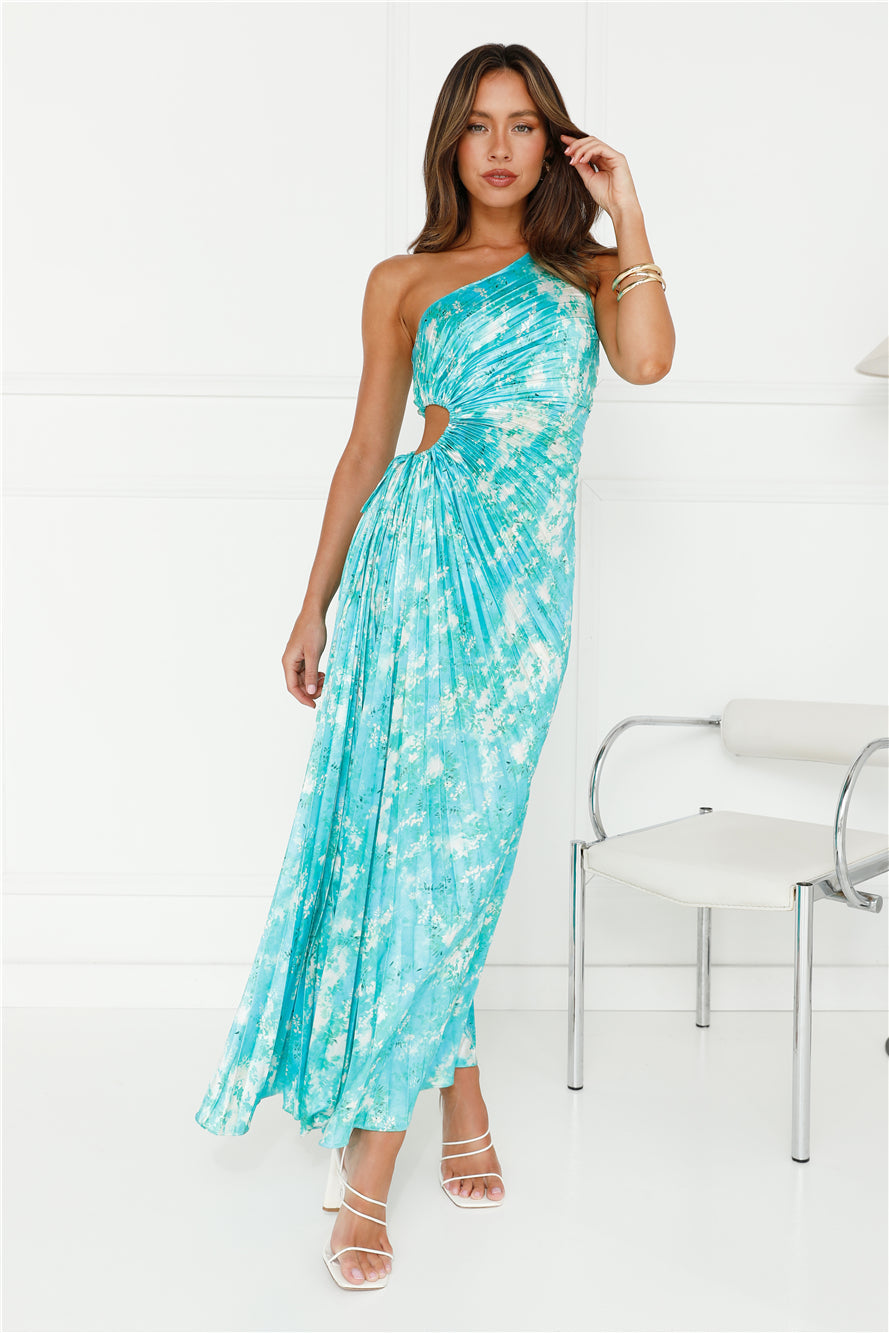 Girls Know One Shoulder Maxi Dress Green