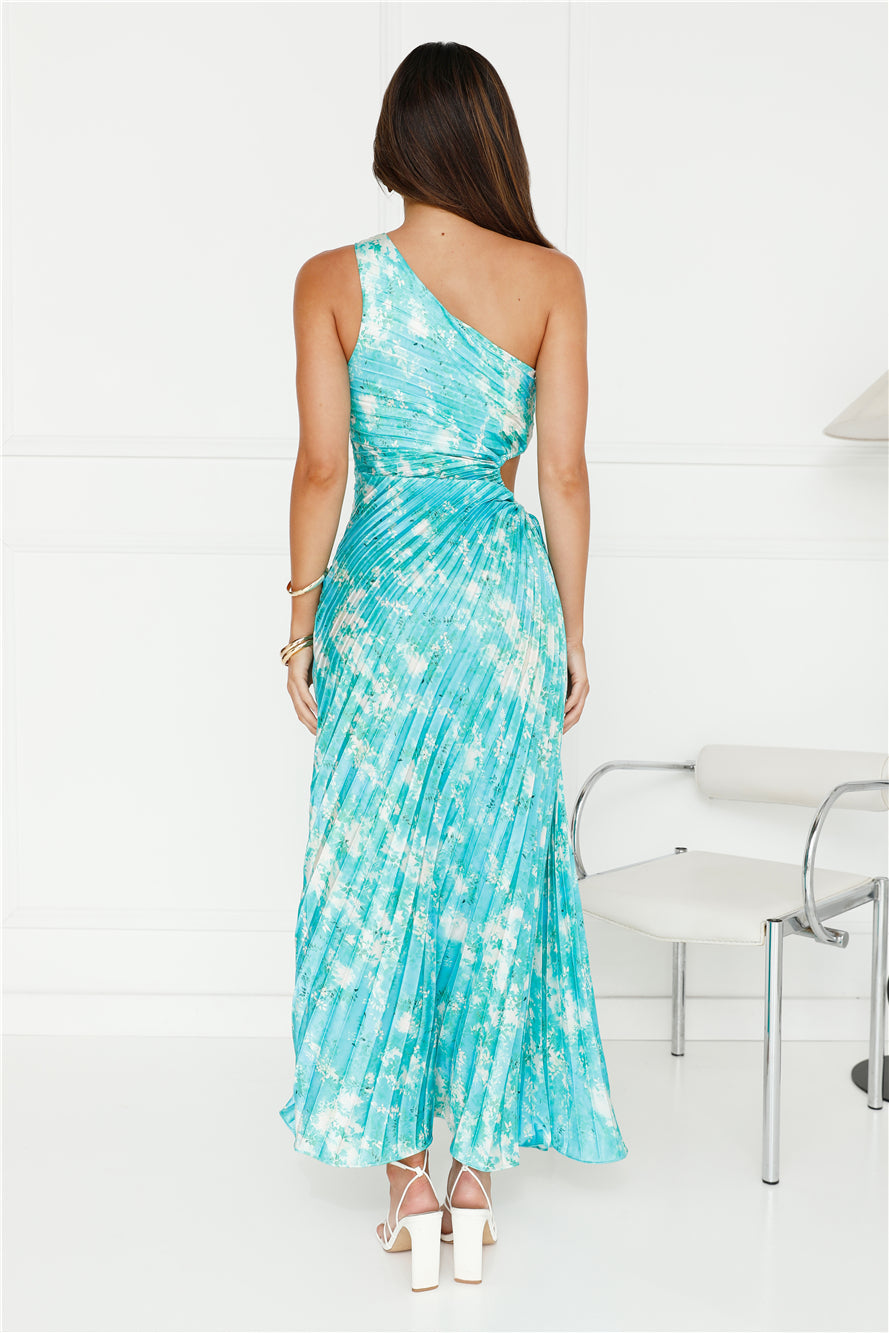 Girls Know One Shoulder Maxi Dress Green