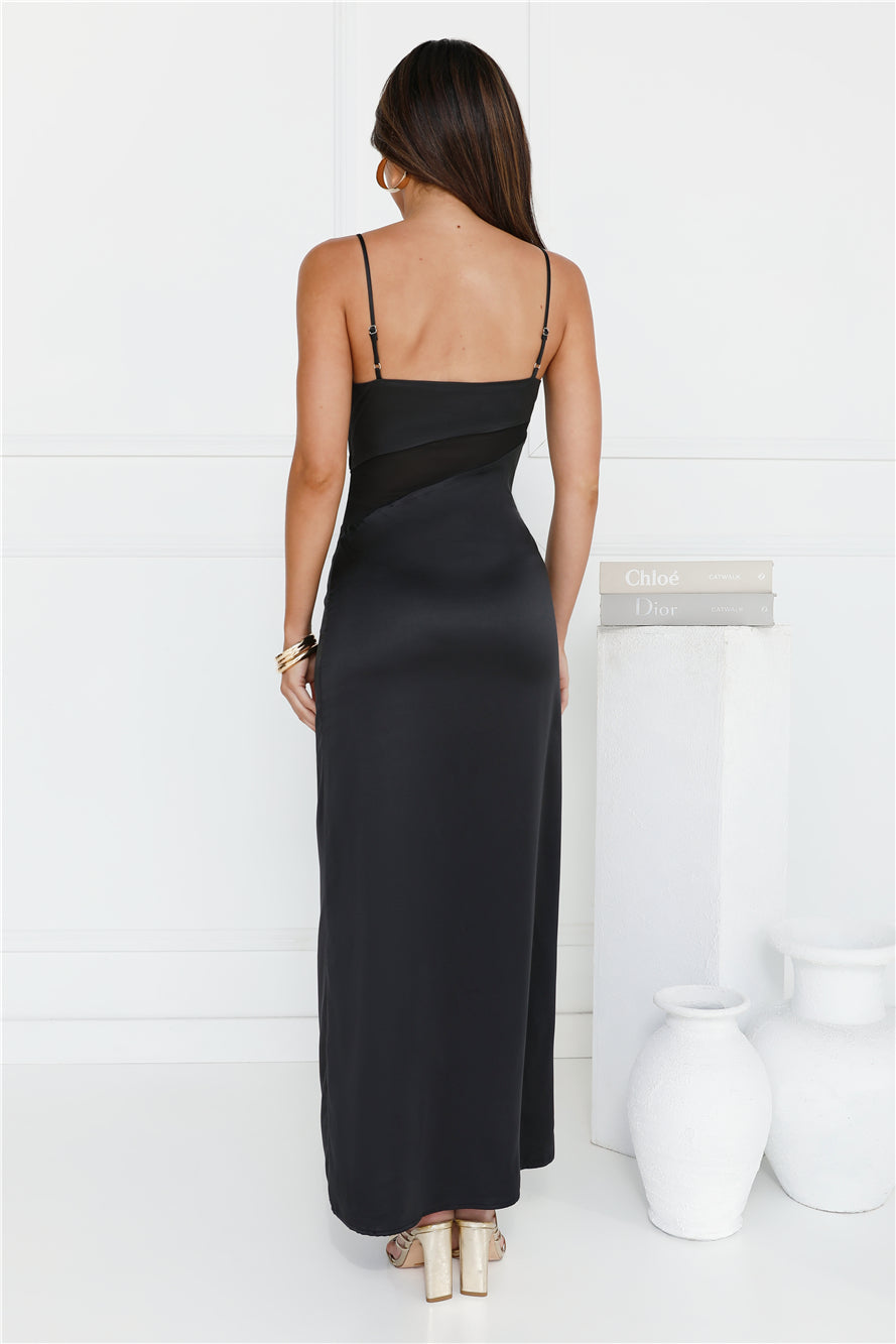 Personal Fave Satin Maxi Dress Black