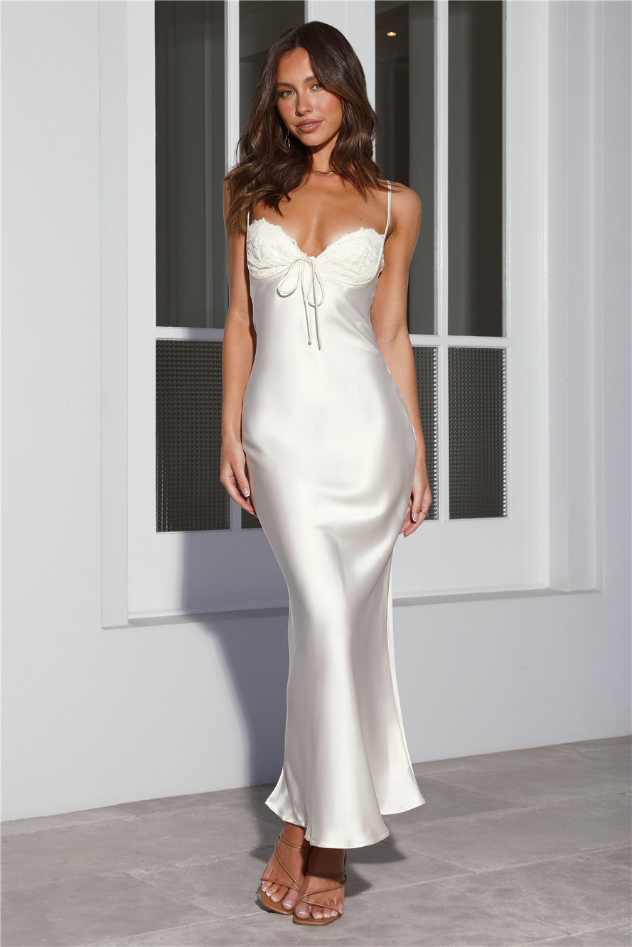 Stylist Things Satin Maxi Dress Champagne