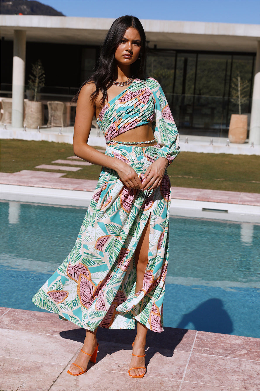 Crystallise Midi Dress Green