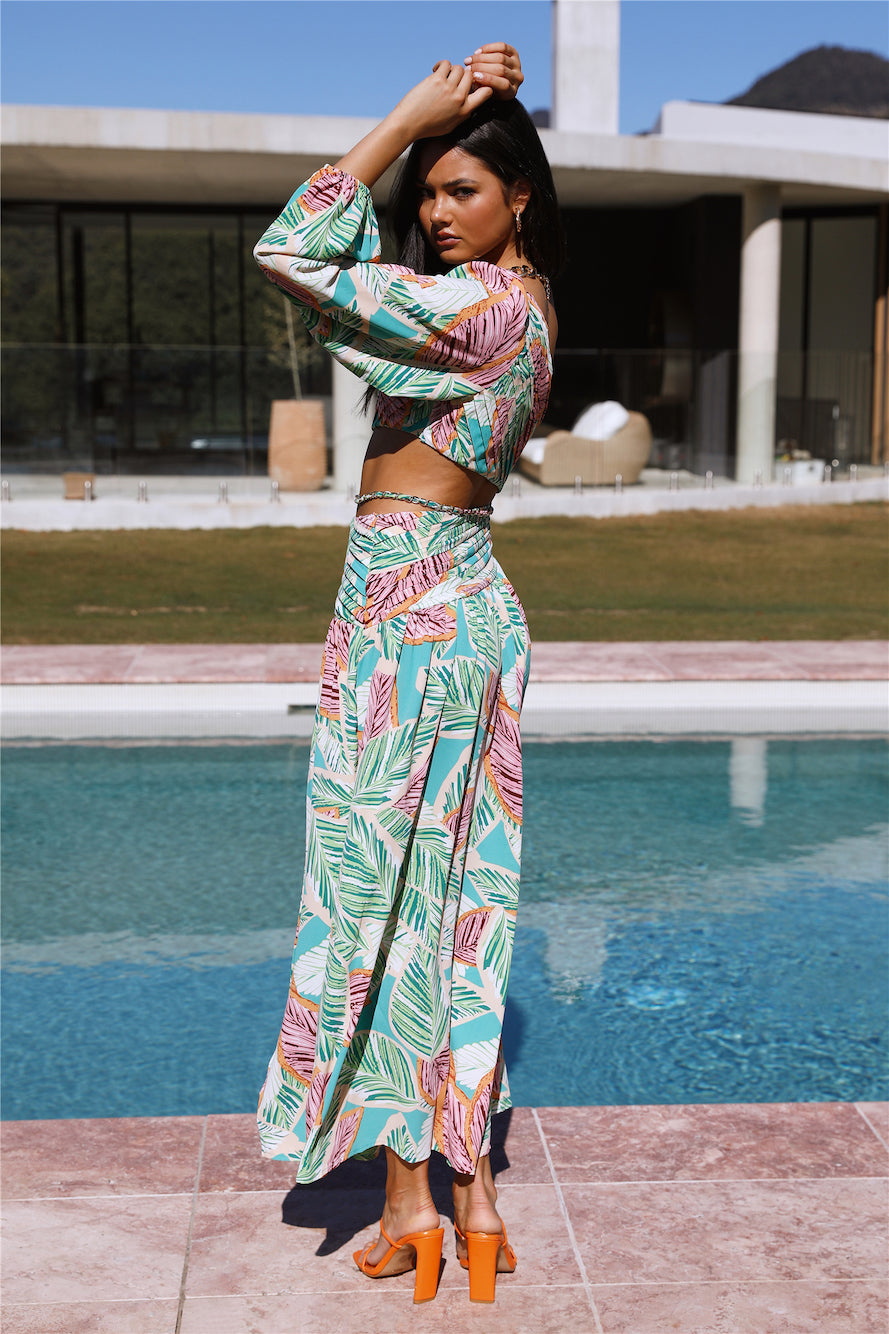 Crystallise Midi Dress Green