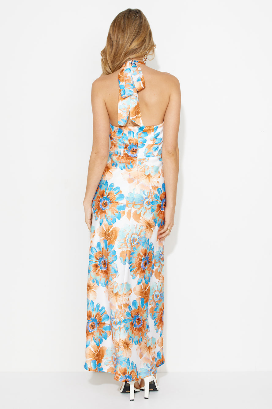 Floating Dreams Satin Maxi Dress White