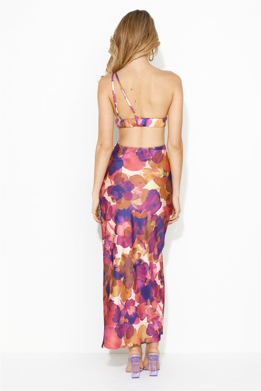 Fashion Inspiration Satin Maxi Dress Purple