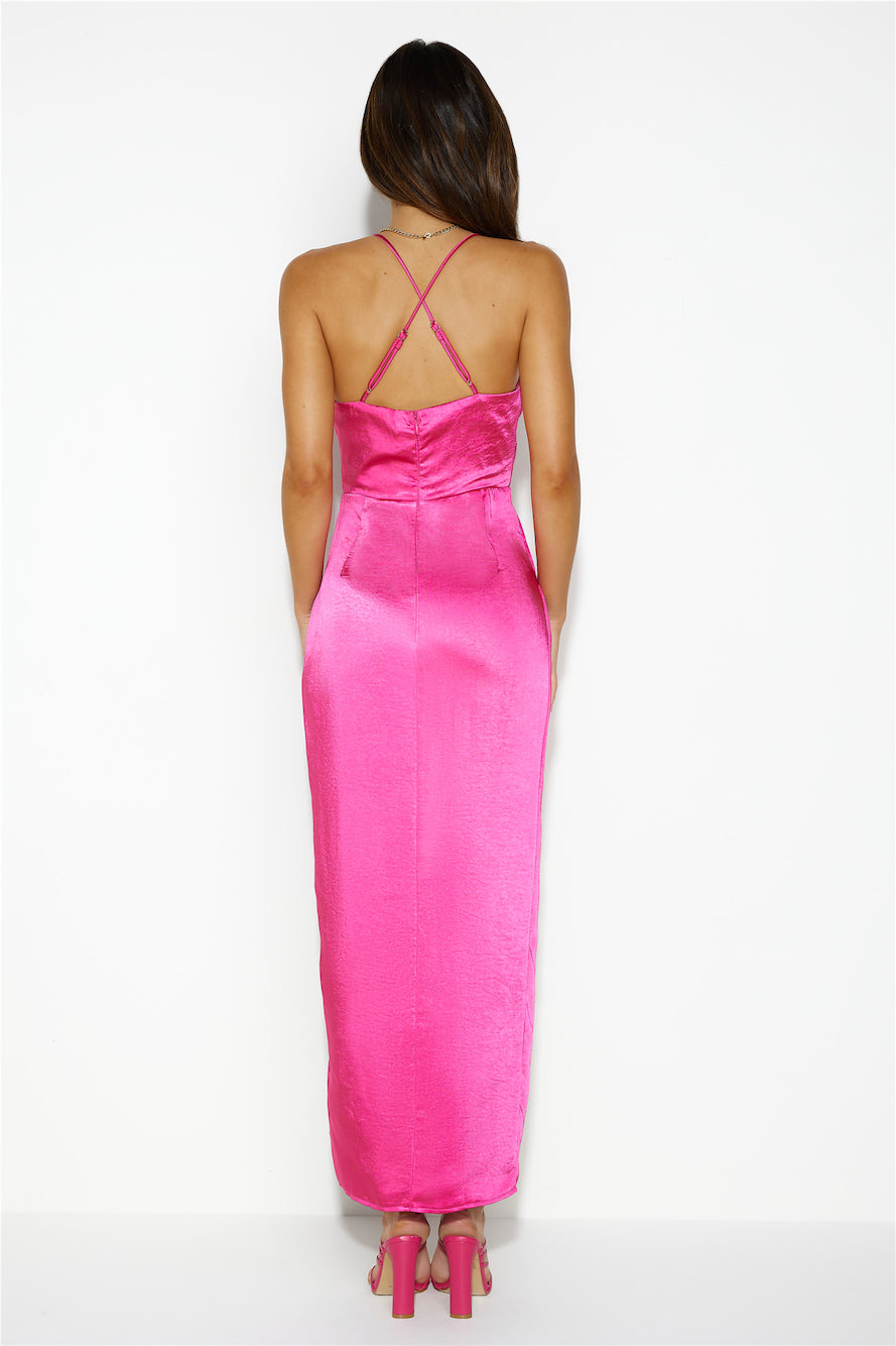 Bring The Romance Satin Maxi Dress Pink
