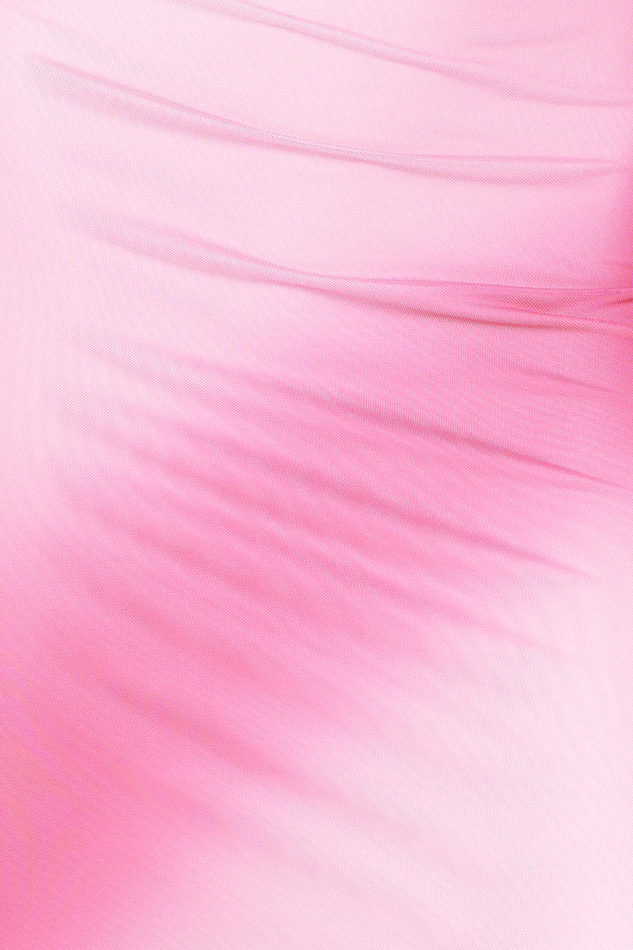 Creamy Dessert Mesh Maxi Dress Pink