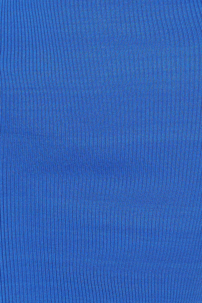 Everyone's Pick Ribbed Midi Dress Blue