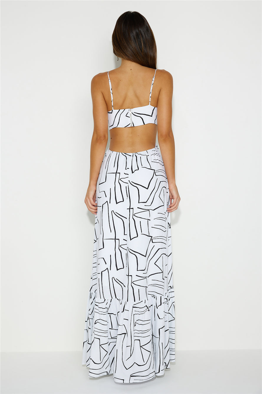 Made Me Twist Maxi Dress White