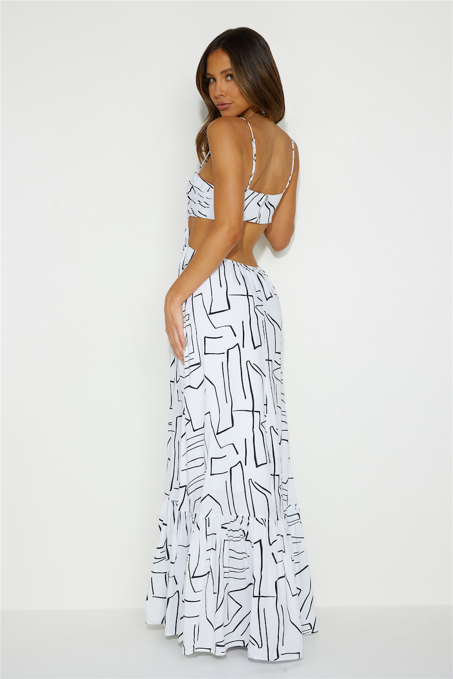 Made Me Twist Maxi Dress White