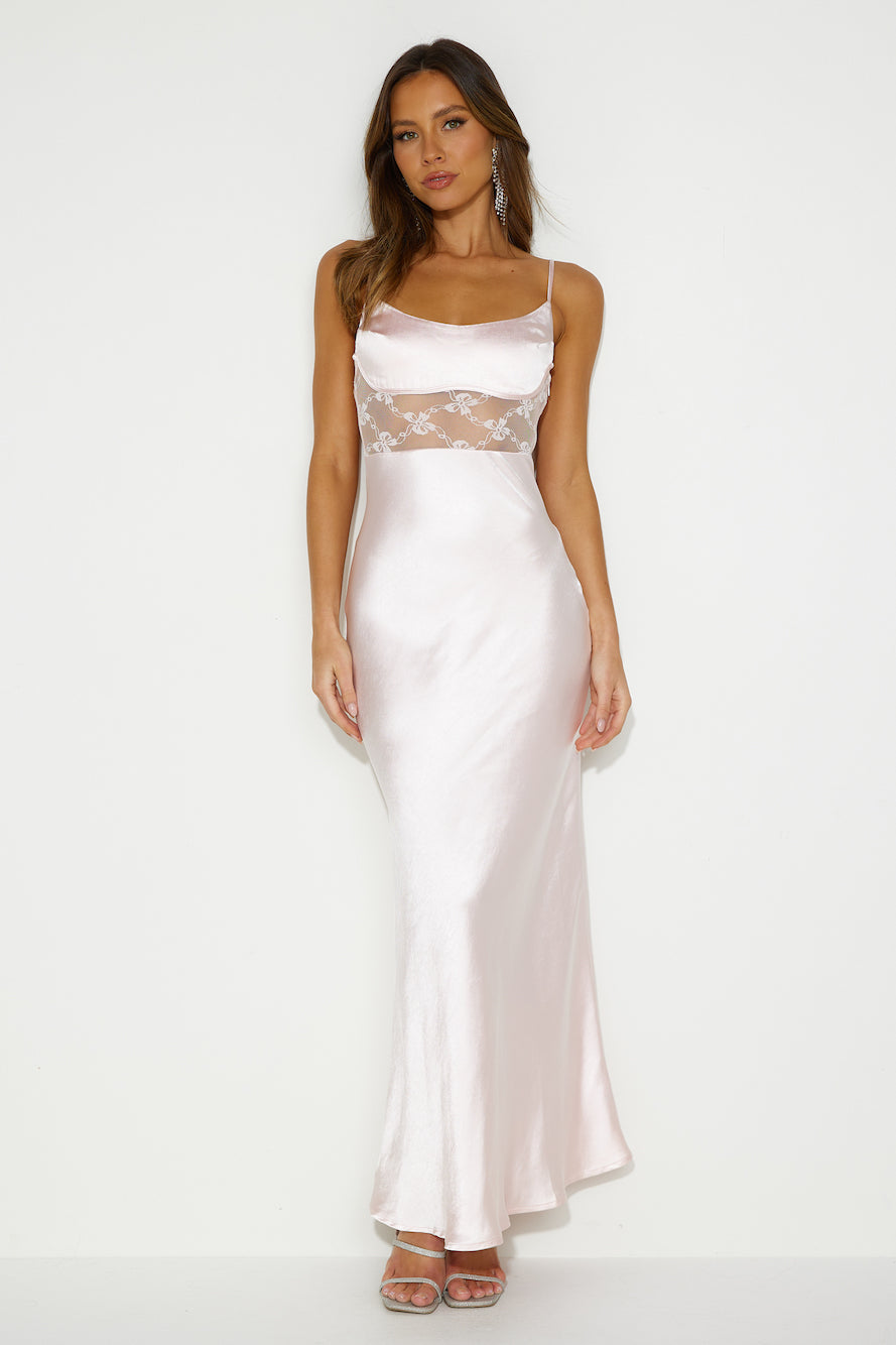 Create with Confidence Satin Maxi Dress Pink