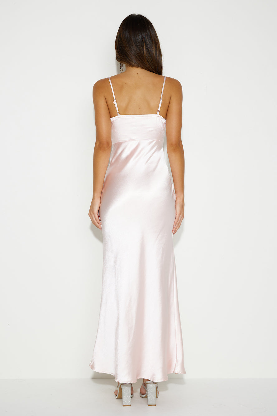 Create with Confidence Satin Maxi Dress Pink