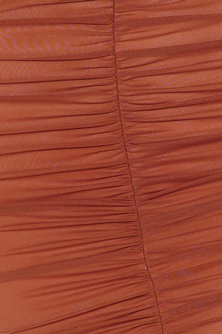 Destiny Compass Midi Dress Brown