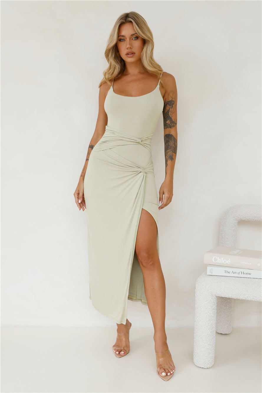 Sweet Yet Sour Maxi Dress Sage