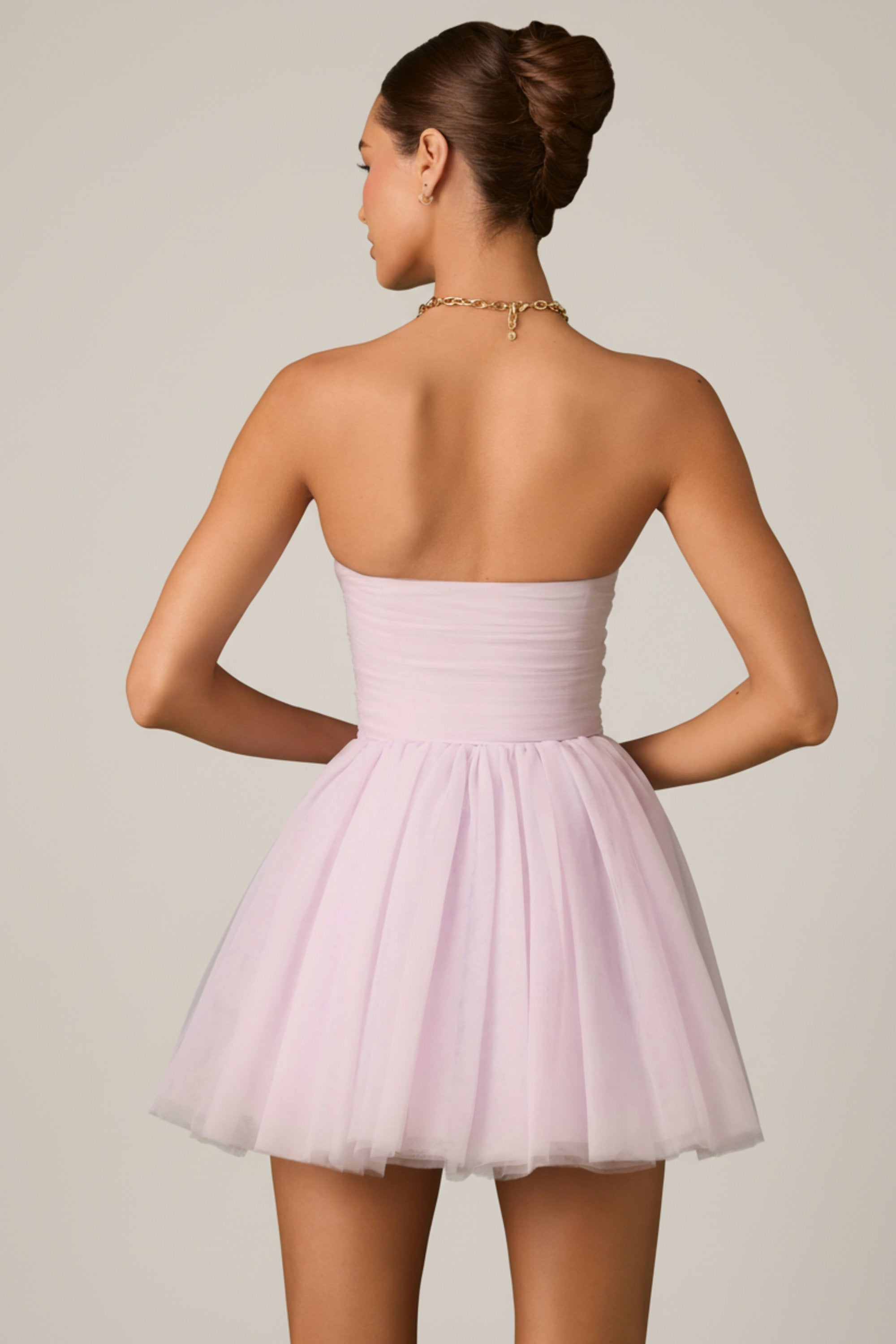 Tulle Corset Mini Dress in Lilac
